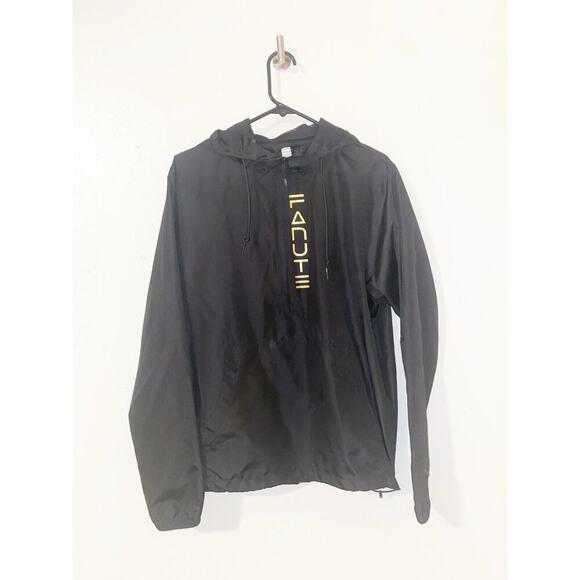 Fanute Windbreaker Men Black Small Fall Winter Pockets - Picture 1 of 6
